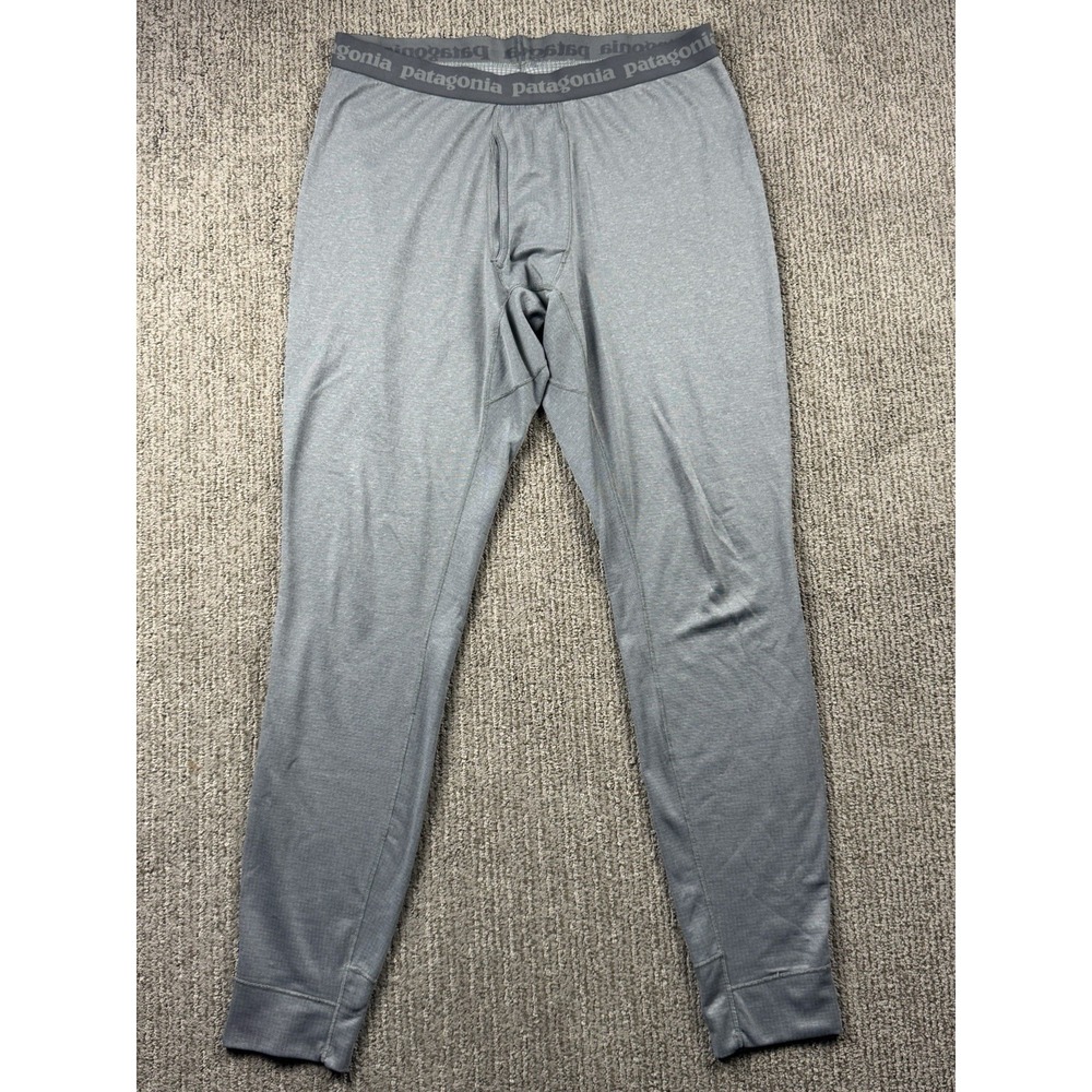 Patagonia Mens L Midweight Capilene Baselayer Thermal Pants Polartec Grey